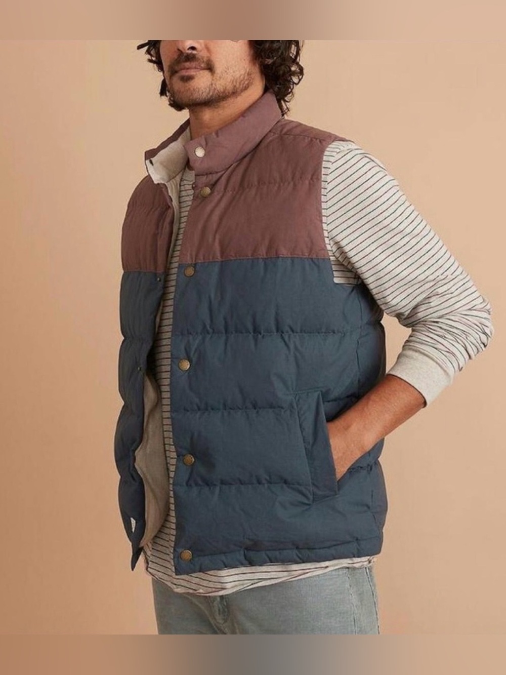 Marine Layer Sequoia Flannel-Lined Puffer Vest | Size Small